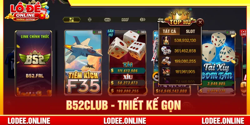 Cổng game B52 thiết kế đẹp, giao diện dễ thao tác